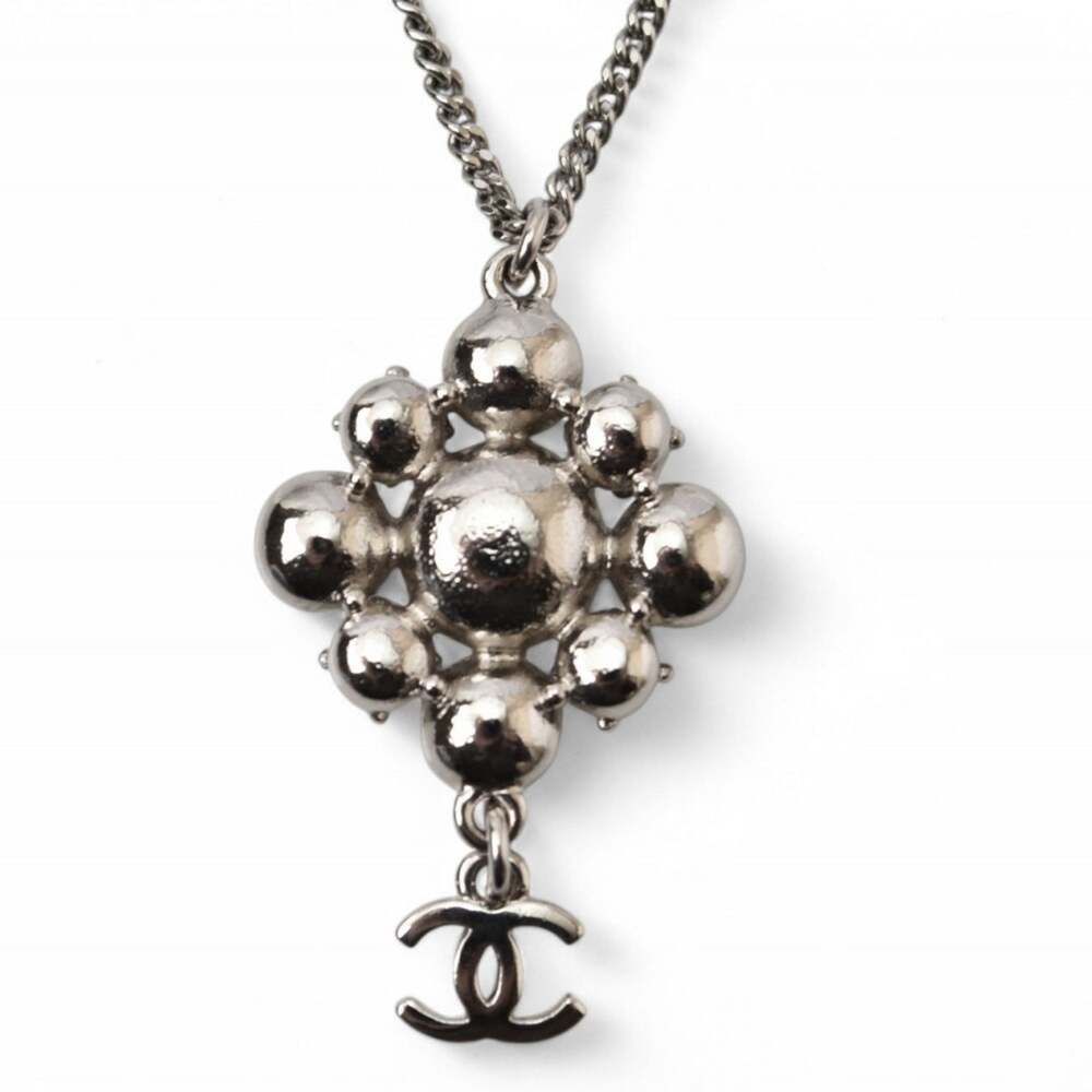 Chanel Cc Logo Pendant Necklace Silver- #208099C91B - Picture 6 of 8
